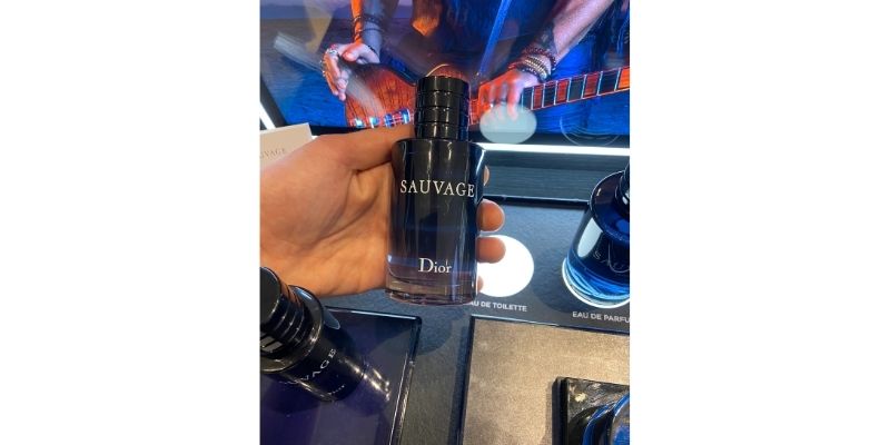 Dior Sauvage Bottle in hand