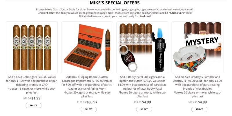 mikes cigars special offers