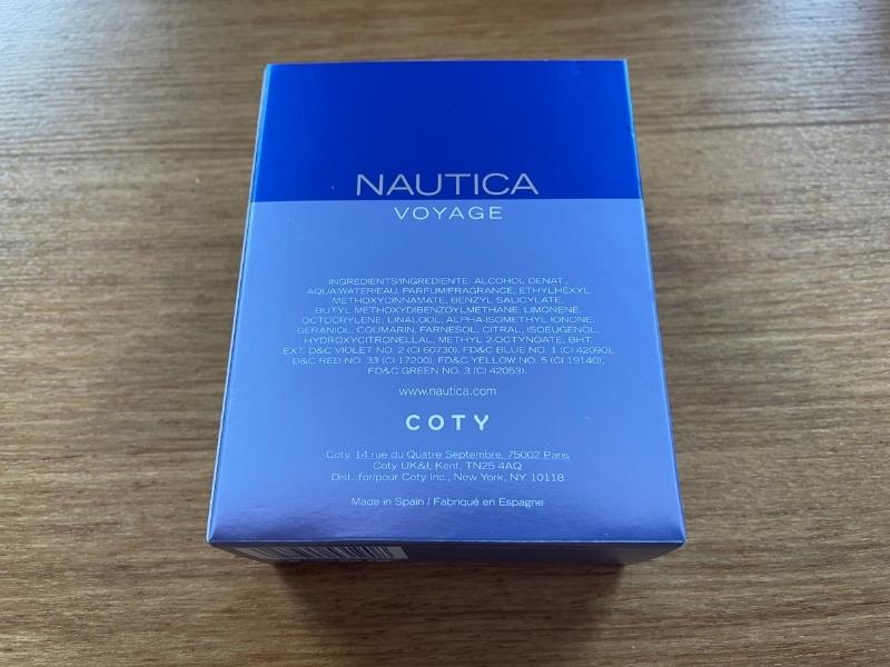 the back of a box of nautica voyage