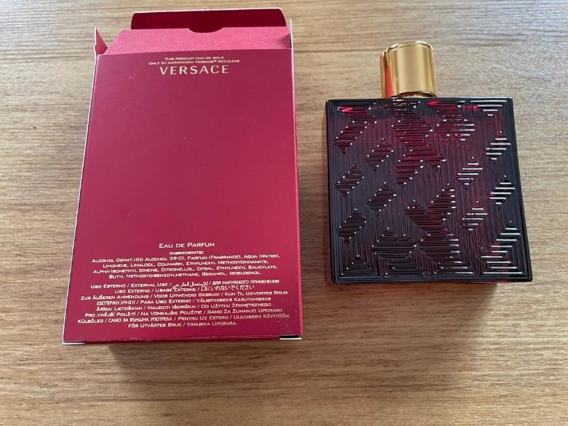 back of versace eros flame box and bottle