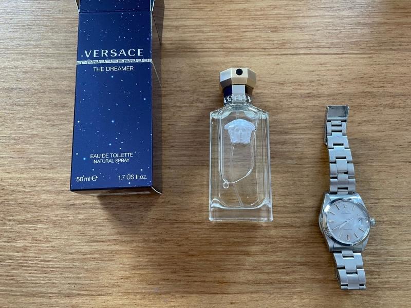 versace dreamer with rolex watch for scale