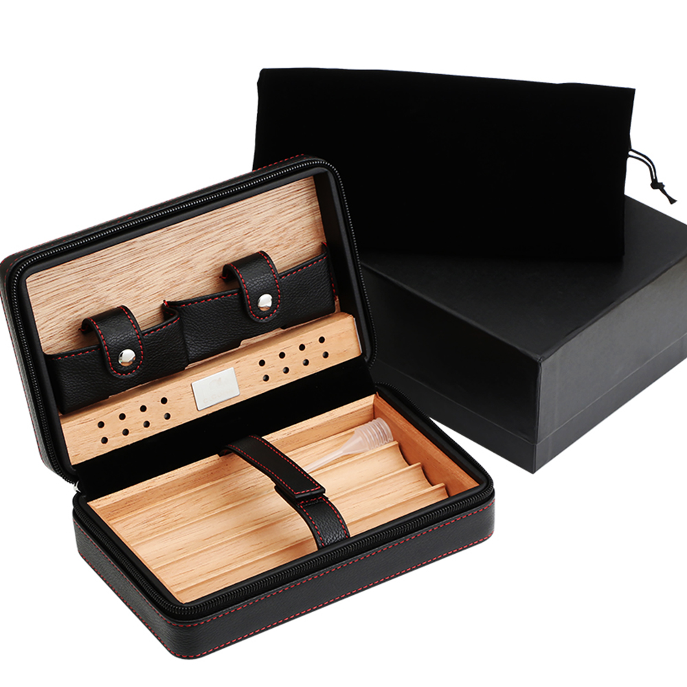 Portable Cedar Wood Humidor Set - 7Gents